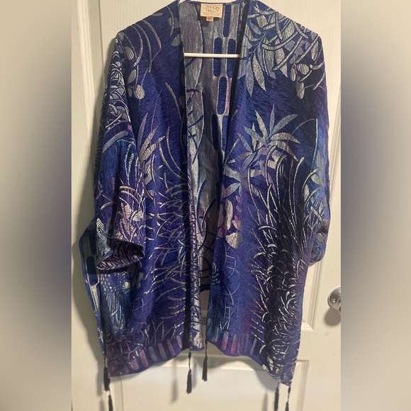 *Rare Vintage Designer Piece* Zonda Nellis Silk Blend Tapestry Kimono Cardigan - Picture 3 of 16